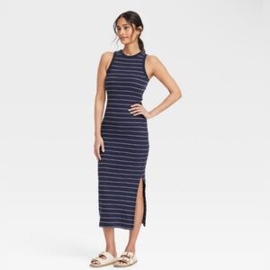 Chic Black and White Striped Maxi Dress